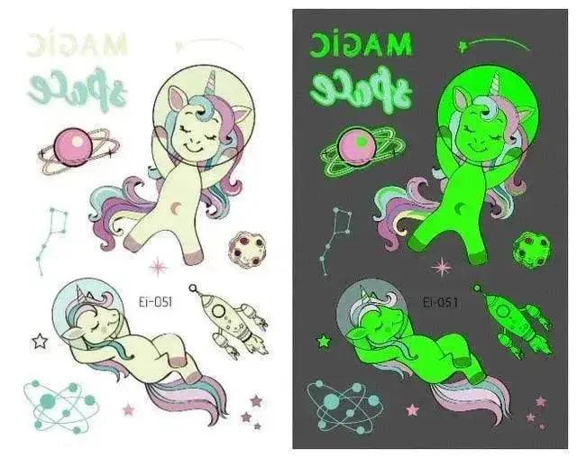 Autocollants de tatouage lumineux aérospatiaux étanches pour enfants - EX-STOCK Canada