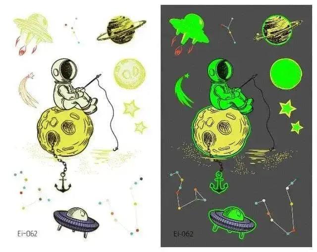 Autocollants de tatouage lumineux aérospatiaux étanches pour enfants - EX-STOCK Canada