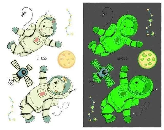 Autocollants de tatouage lumineux aérospatiaux étanches pour enfants - EX-STOCK Canada