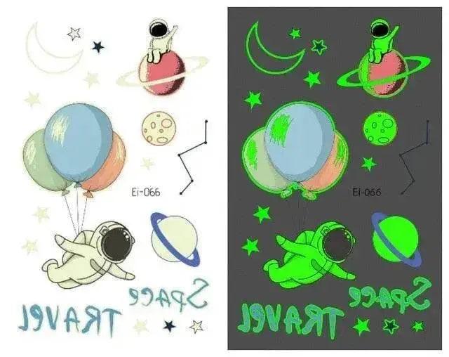 Autocollants de tatouage lumineux aérospatiaux étanches pour enfants - EX-STOCK Canada