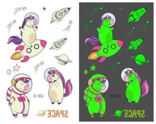 Autocollants de tatouage lumineux aérospatiaux étanches pour enfants - EX-STOCK Canada