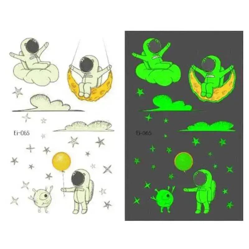 Autocollants de tatouage lumineux aérospatiaux étanches pour enfants - EX-STOCK Canada