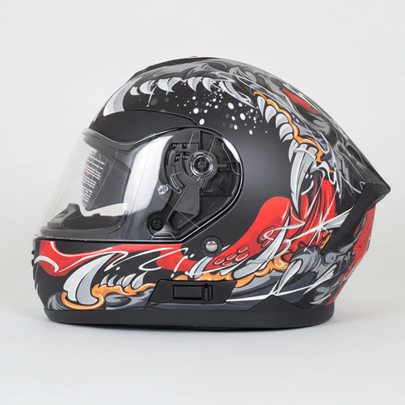 Casque de motard Crâne de Monstre en Cuir de la Côte Ouest
