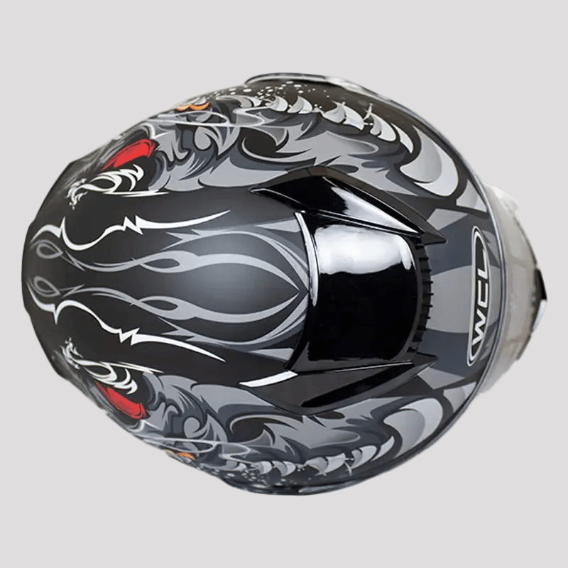 Casque de motard Crâne de Monstre en Cuir de la Côte Ouest