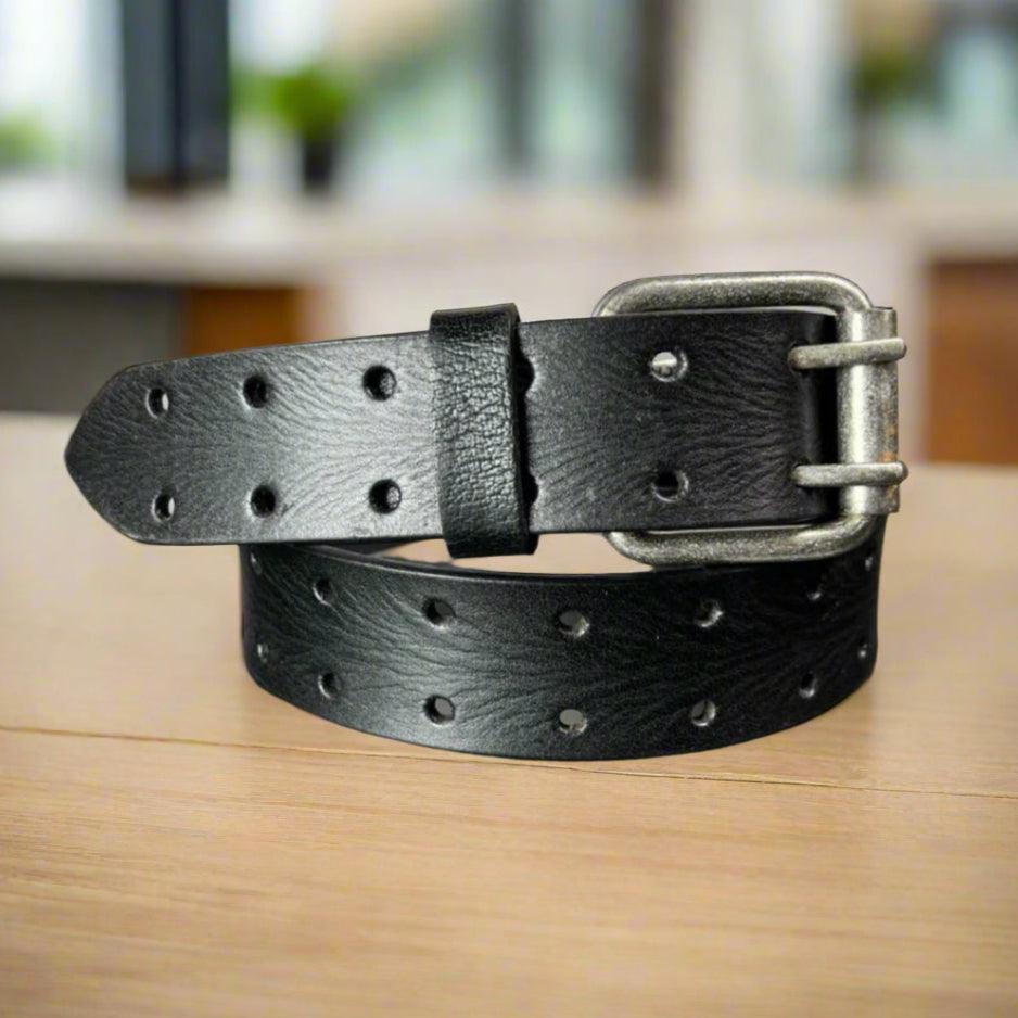 Ceinture pour hommes en cuir de buffle grainéEX-STOCK Canada