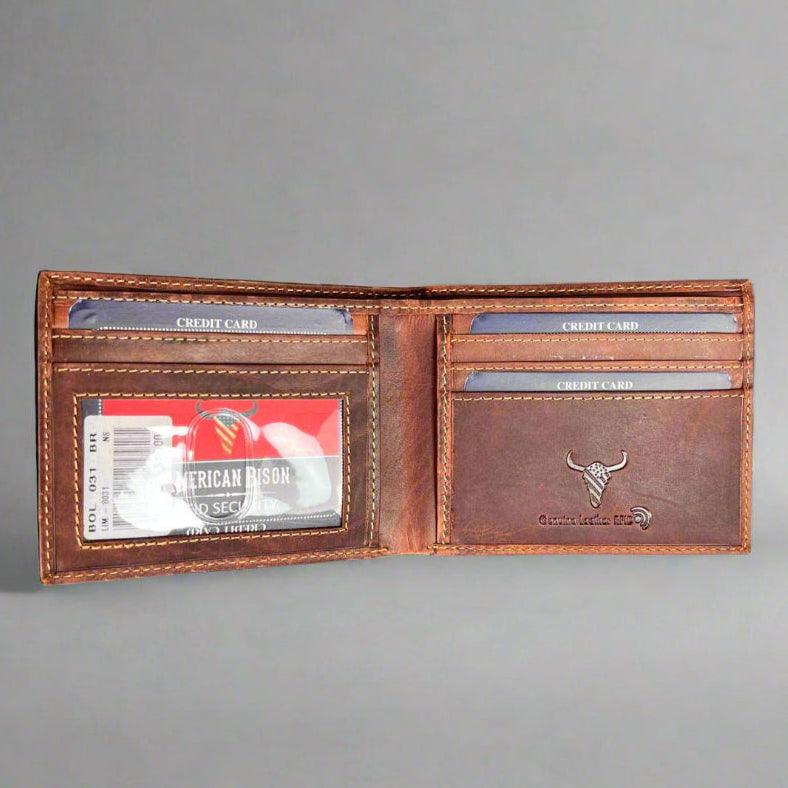 Men’s Slim Bifold Cow Leather Wallet EX-STOCK Canada