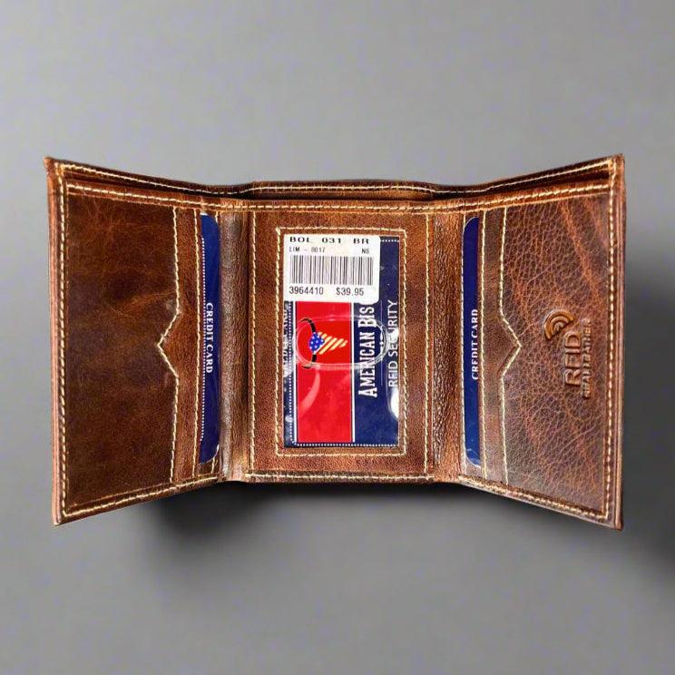 Men’s Slim Trifold Cow Leather Wallet EX-STOCK Canada