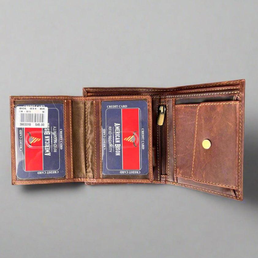 Men’s Bifold Flipout Cow Leather Wallet EX-STOCK Canada