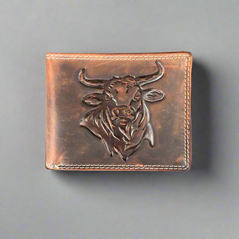 Men’s Steer Embossed Bifold Leather Wallet EX-STOCK Canada