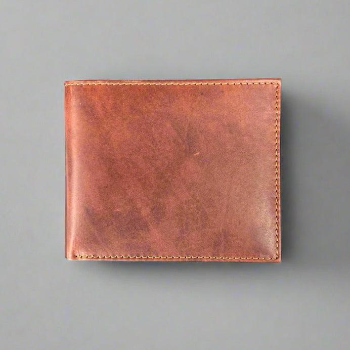 Portefeuille pliant à rabat en cuir de vache pour hommesEX-STOCK Canada