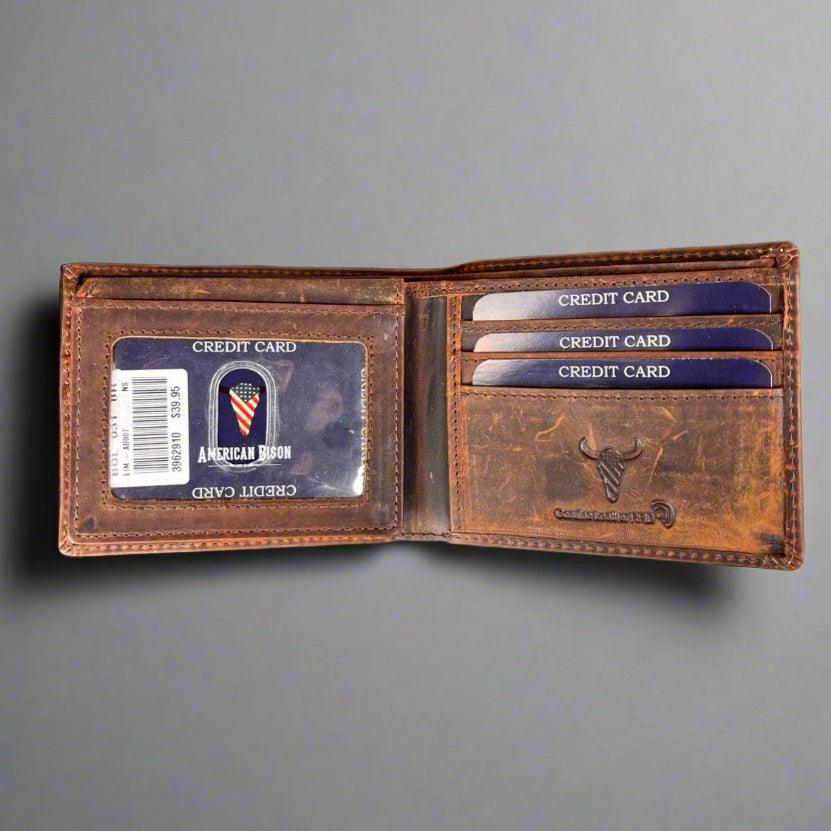 Portefeuille en cuir pour hommes avec motif de crâne embosséEX-STOCK Canada