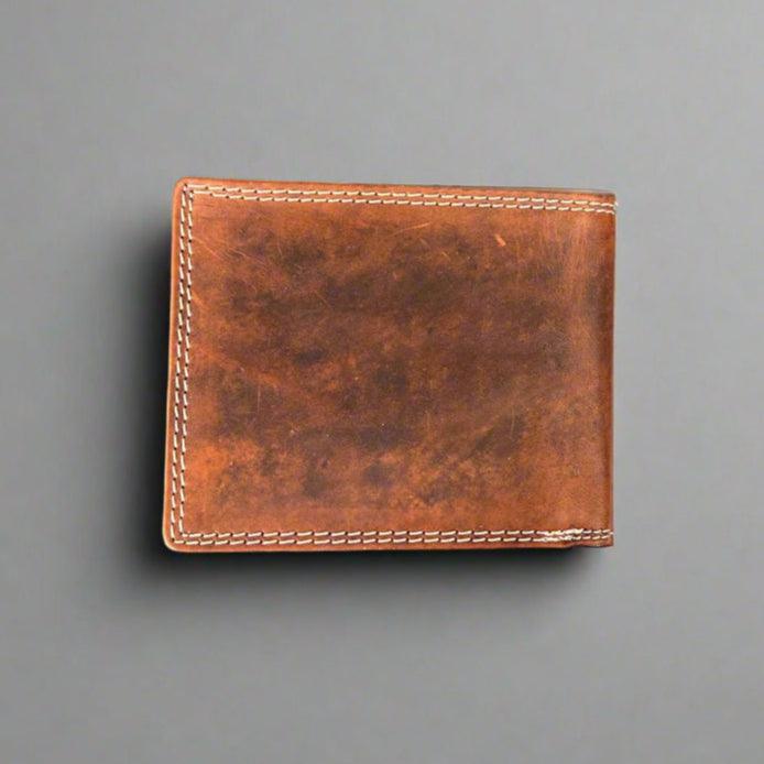 Men’s Cow Leather Eagle Embossed Bifold Wallet