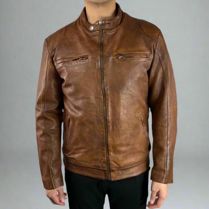 Veste classique pour hommes en cuir de moutonEX-STOCK Canada