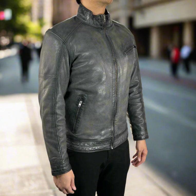Men's Classic Sheep Leather Jacket EX-STOCK Canada