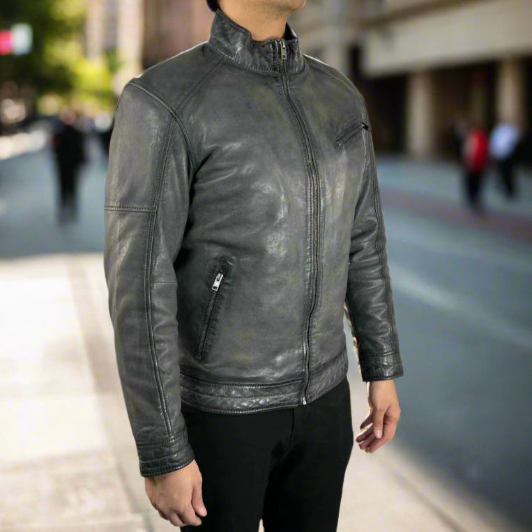 Men's Classic Sheep Leather Jacket EX-STOCK Canada