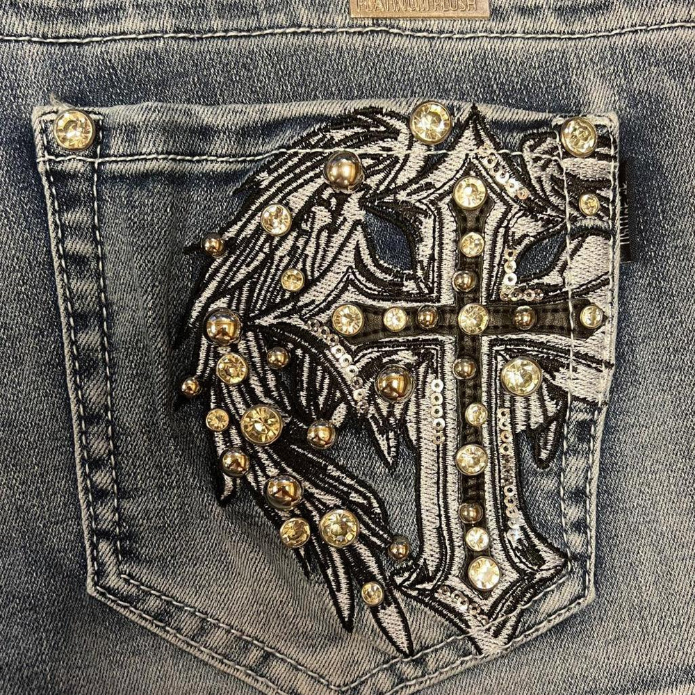 Platinum Plush Women's Cross Angel Wing Bling Shorts EX-STOCK Canada