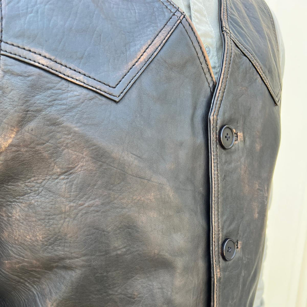 سترة رجالية من جلد الغنم مع زر إغلاق كلاسيكي وجيوب أماميةEX-STOCK Canada