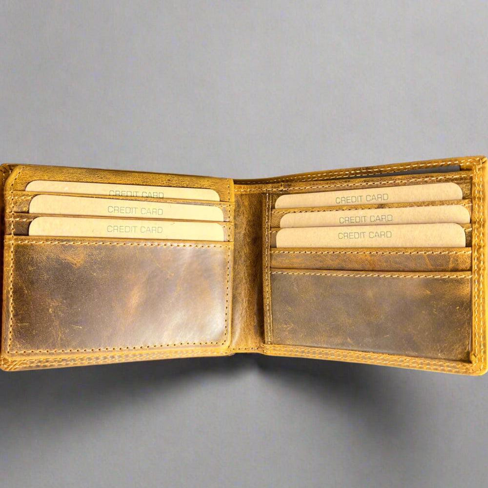 Portefeuille à deux volets en cuir Greenwood pour hommes. Portefeuille de protection RFID haut de gamme avec compartiment rabattableEX-STOCK Canada