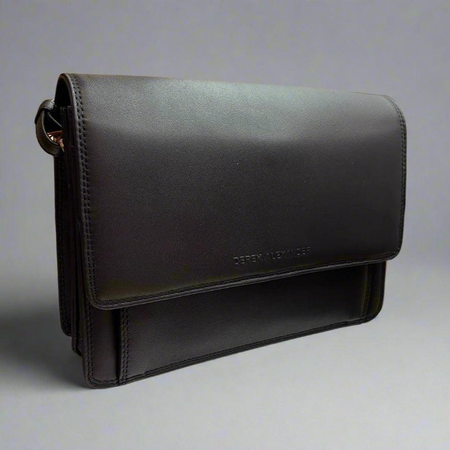 Derek Alexander Half Flap Organizer Leather Messenger Crossbody Bag EX-STOCK Canada