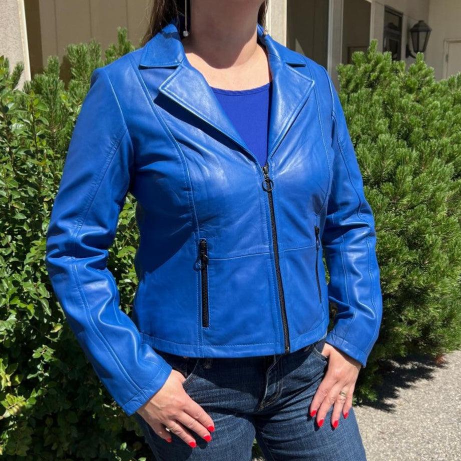 Women's Lamb Leather Blazer Jacket EX-STOCK Canada