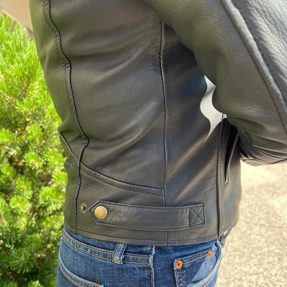 Women's Sheep Leather Jacket with Stitched Shoulders EX-STOCK Canada