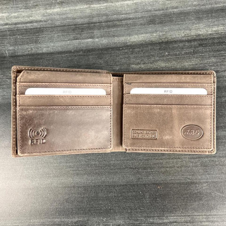 JBG International Men's Card Flip Up Bifold Leather RFID Wallet EX-STOCK Canada