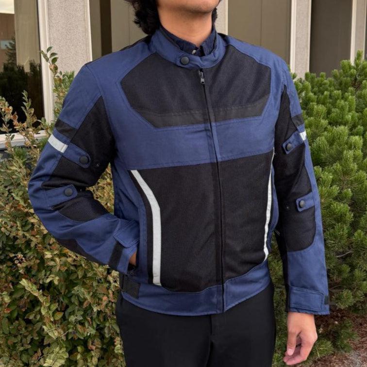 Men's Textile Motorcycle Jacket. Protective Armor, Reflective Strips & Multiple Pockets EX-STOCK Canada