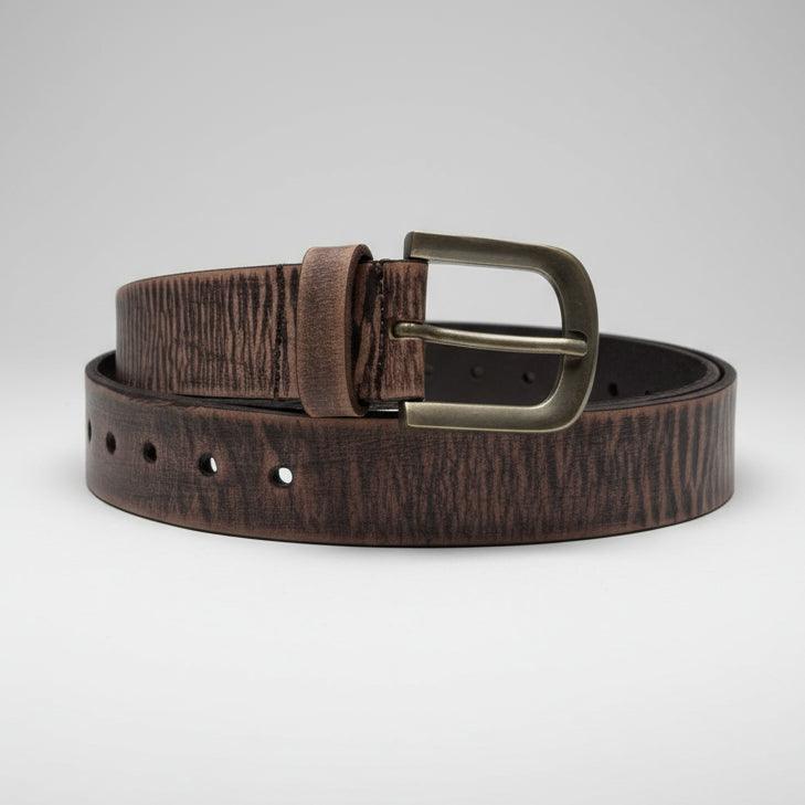 Men's Classic Matte Distressed Variegated Leather Belt EX-STOCK Canada