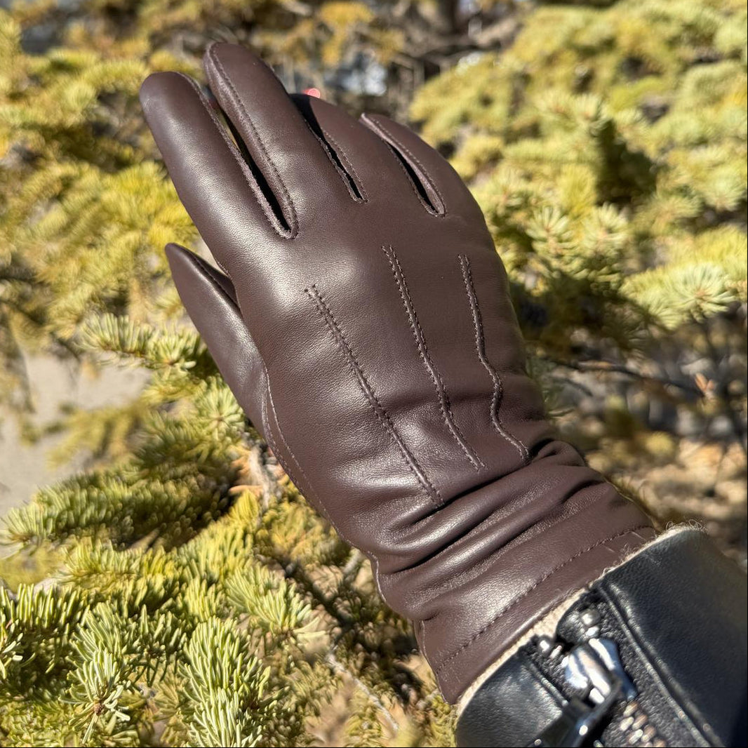 Guantes de cuero de oveja para mujer con pantalla táctil y forro de mezcla de lanaEX-STOCK Canada