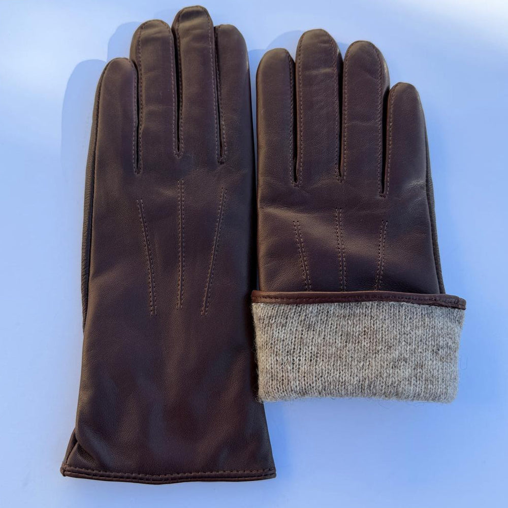 Gants pour femmes en cuir d'agneau teint au tambour avec doublure en mélange de laineEX-STOCK Canada