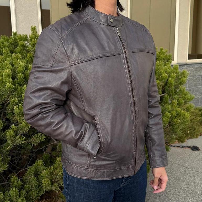 Men's Two-Tone Lamb Leather Jacket EX-STOCK Canada