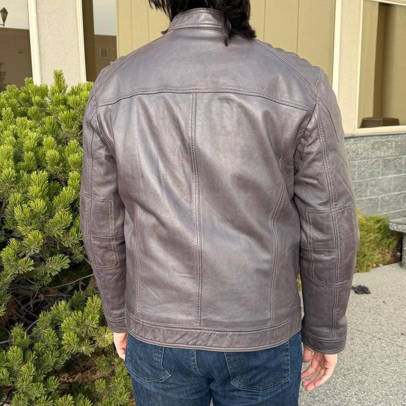 Men's Two-Tone Lamb Leather Jacket EX-STOCK Canada