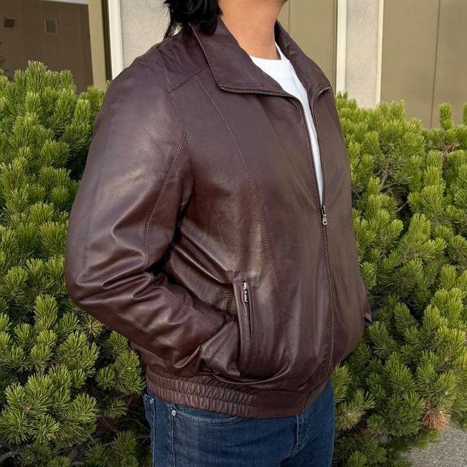 Veste Bomber BOL pour hommes en cuir d'agneau TingEX-STOCK Canada