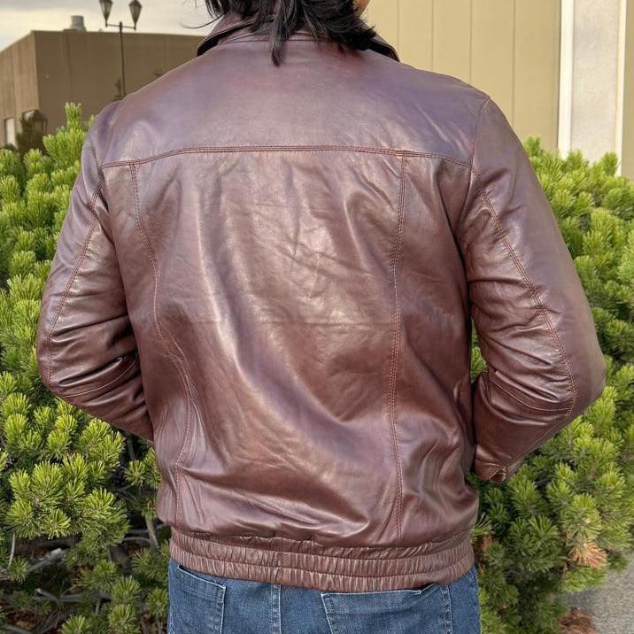 Veste Bomber BOL pour hommes en cuir d'agneau TingEX-STOCK Canada