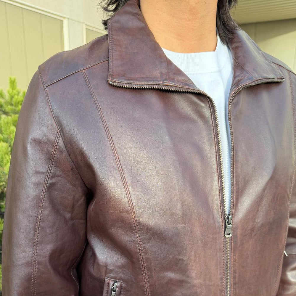 Veste Bomber BOL pour hommes en cuir d'agneau TingEX-STOCK Canada