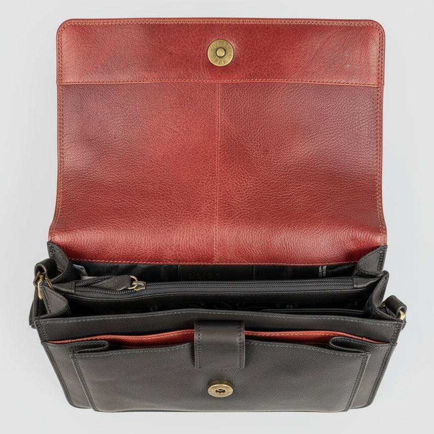 Derek Alexander Half Flap Organizer Leather Messenger Crossbody Bag EX-STOCK Canada