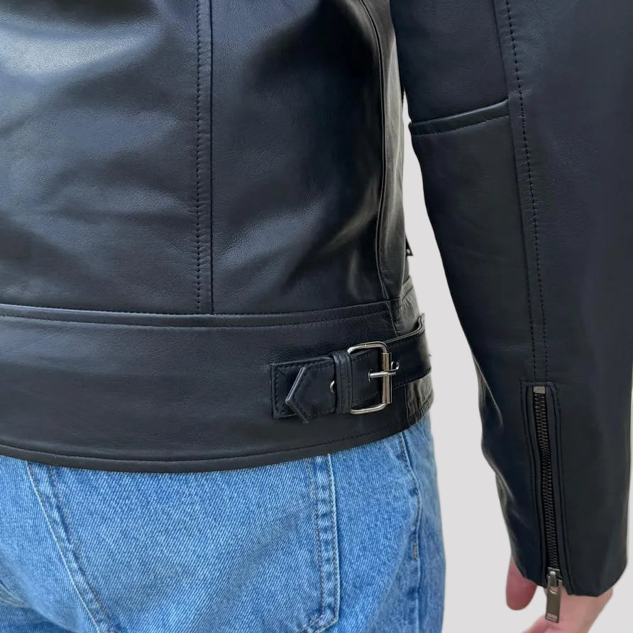 Men's Soft Lamb Leather Biker-Look Jacket