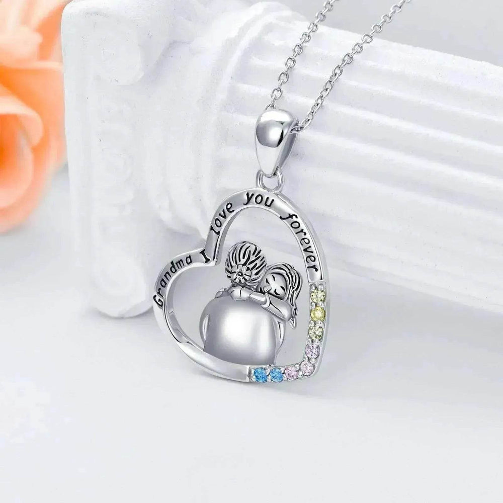 White Gold Plated Sterling 925 Silver Cubic Zirconia Granny Necklace - EX-STOCK Canada