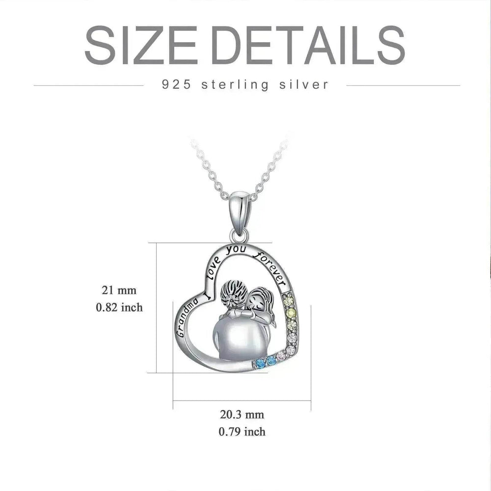 White Gold Plated Sterling 925 Silver Cubic Zirconia Granny Necklace - EX-STOCK Canada