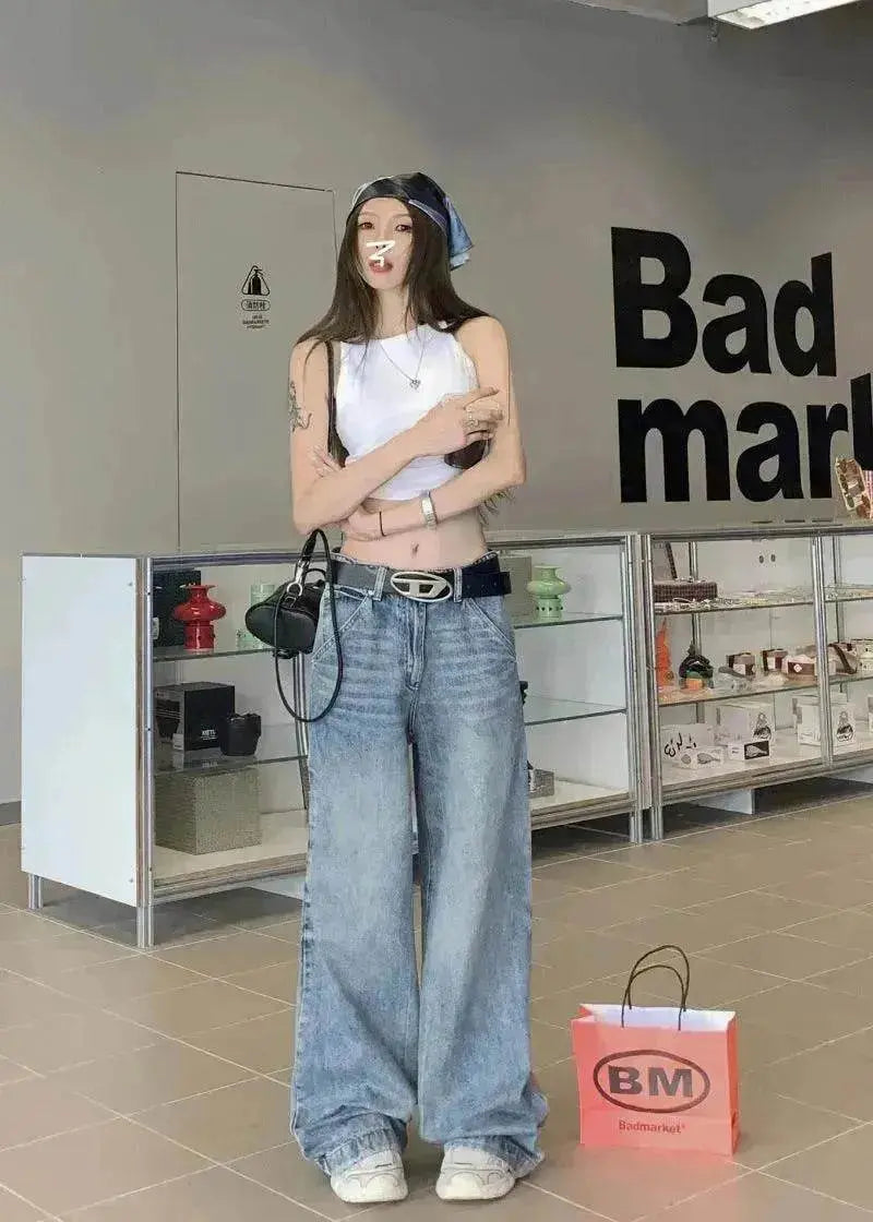 Wide leg Baggy Cargo street Denim Jeans Pant Boyfriend jeans trouser - EX-STOCK Canada