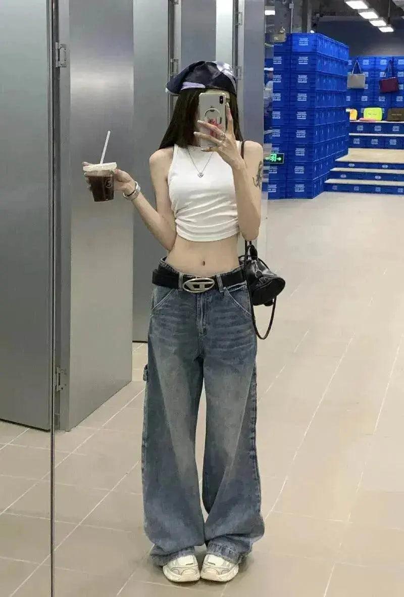 Jean pantalon street en denim cargo large et ample style boyfriend EX-STOCK Canada