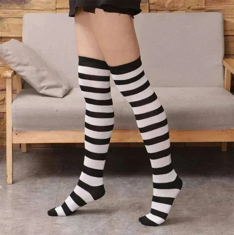Chaussettes longues à rayures sauvages avec fond en tube - EX-STOCK CANADA