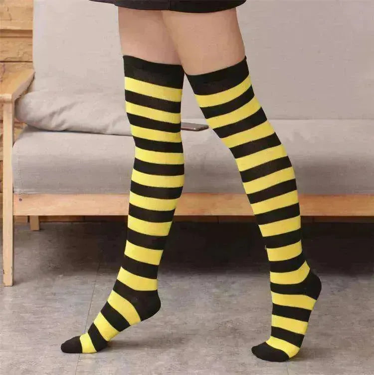 Chaussettes longues à rayures sauvages avec fond en tube - EX-STOCK CANADA