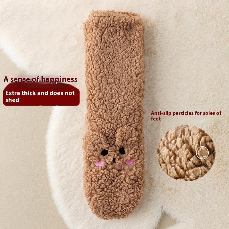 Winter Floor Socks Velvet Thicken Warm Coral Velvet Cute Socks Japanese-style Home Footwear Non-slip Socks New Year Gifts Winter Gadgets EX-STOCK Canada