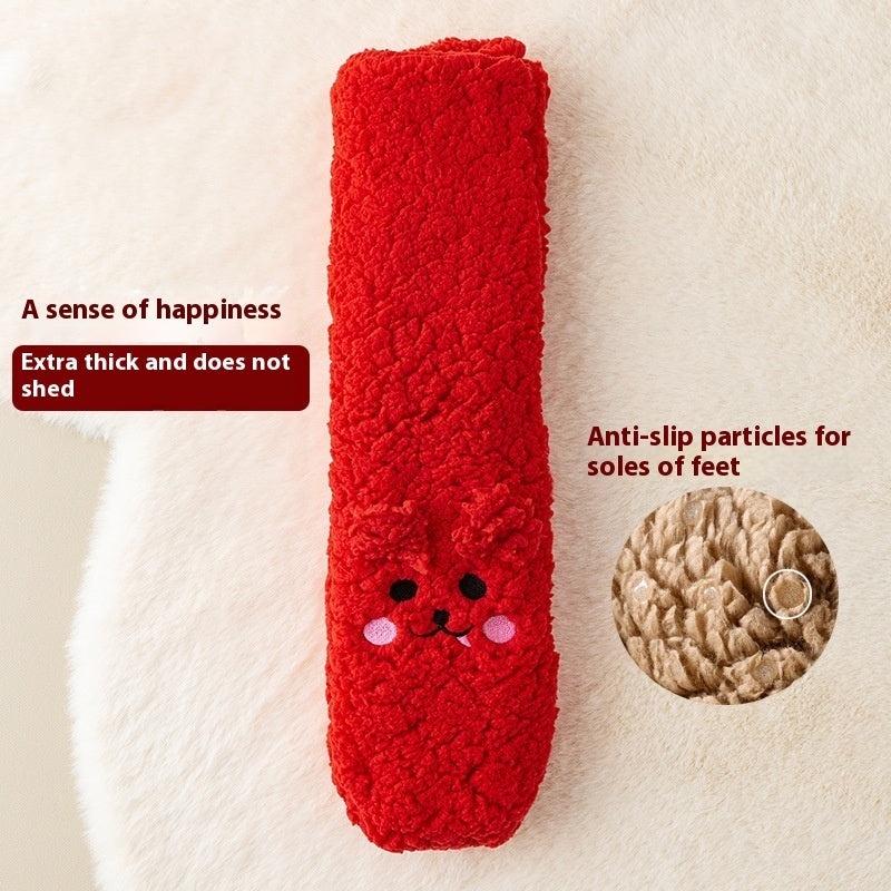 Winter Floor Socks Velvet Thicken Warm Coral Velvet Cute Socks Japanese-style Home Footwear Non-slip Socks New Year Gifts Winter Gadgets EX-STOCK Canada