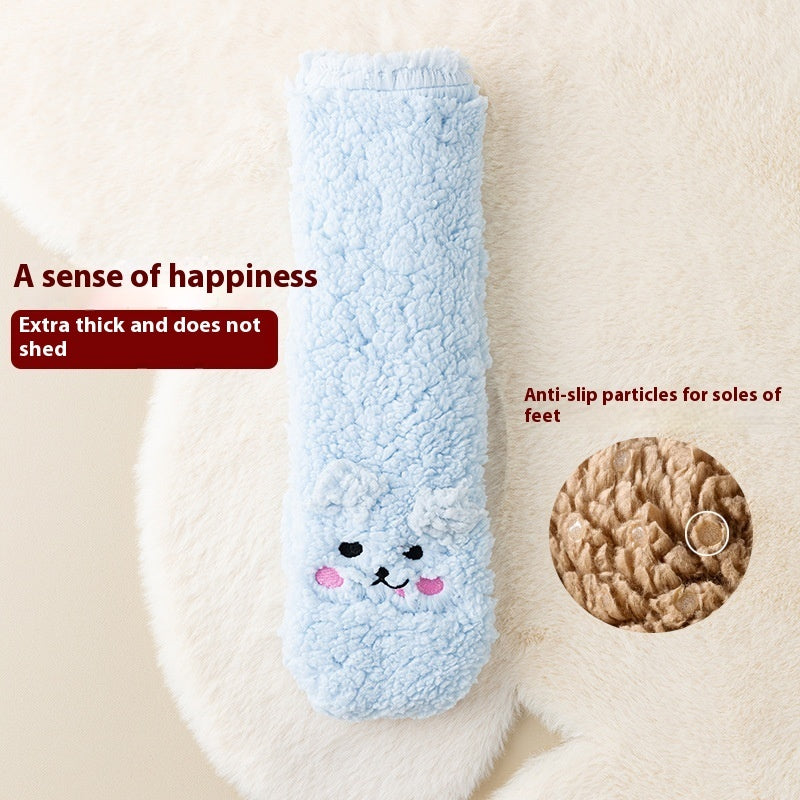Winter Floor Socks Velvet Thicken Warm Coral Velvet Cute Socks Japanese-style Home Footwear Non-slip Socks New Year Gifts Winter Gadgets EX-STOCK Canada