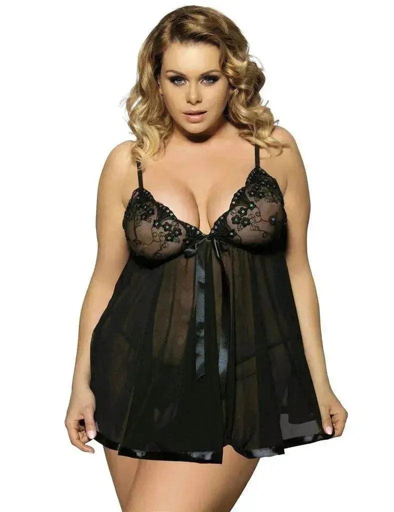 Lingerie charmante pour femmes Grande taille Vêtements de nuit Robe de nuit - EX-STOCK Canada