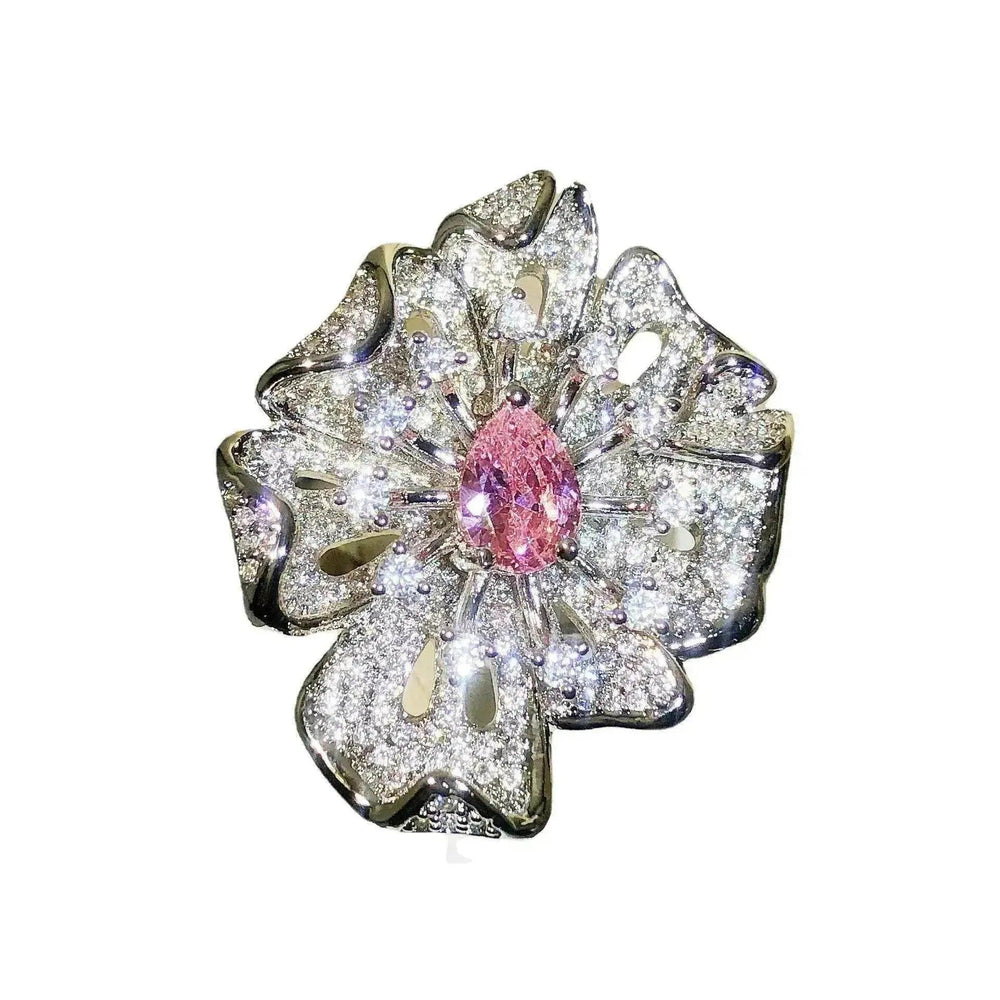 Bague de mode femme diamant fleur ouverte - EX-STOCK Canada