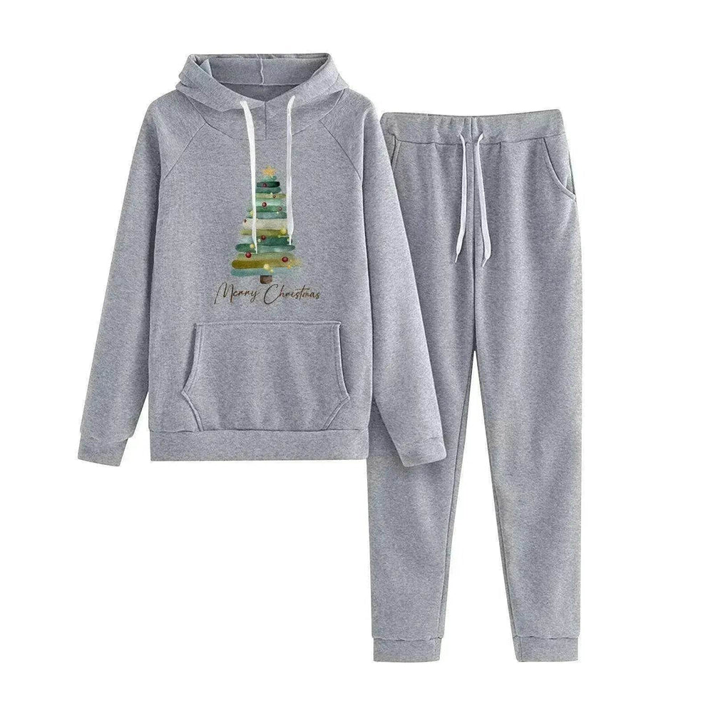 Women Loose Plus Size Long Sleeve Christmas Hoodie Outfit set 2pcs - EX-STOCK Canada