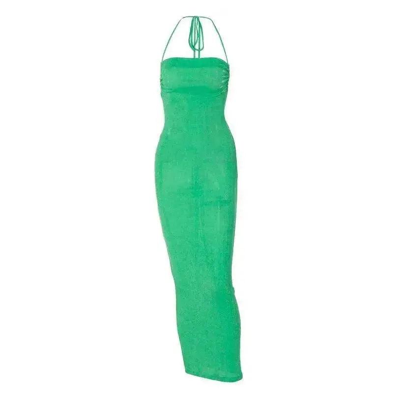 Robe moulante charmante dos nu à bretelles, robe tube à col halter, tenues de fête en club et de plage, été - EX-STOCK Canada